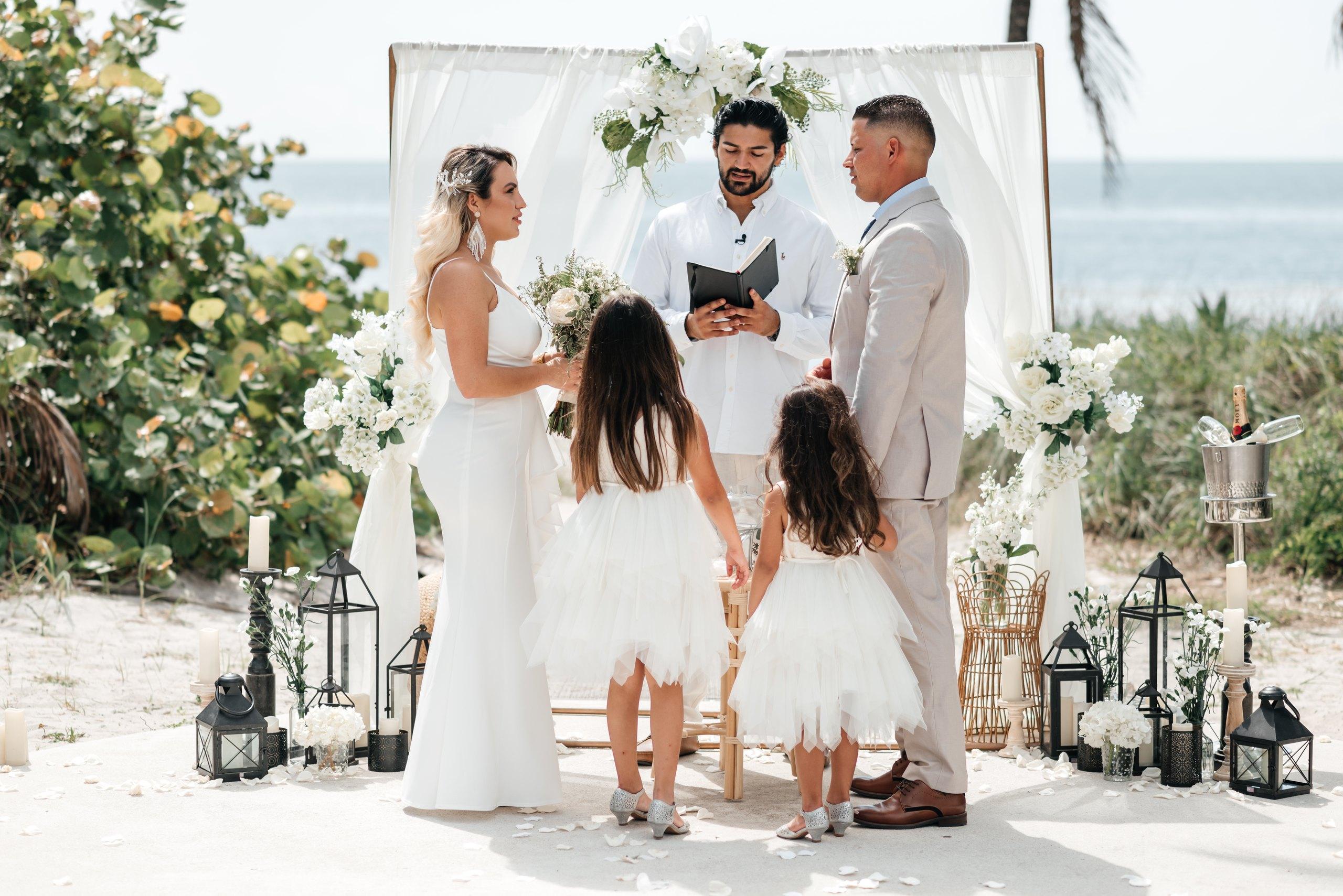 Small family ceremony on the beach