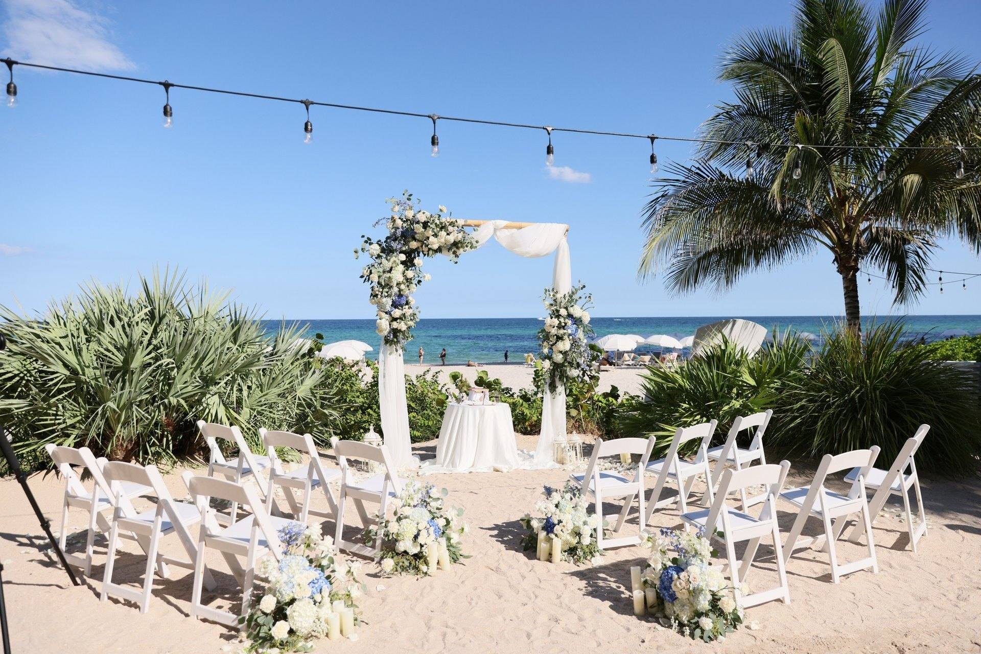 Wedding ceremony in a palm garden