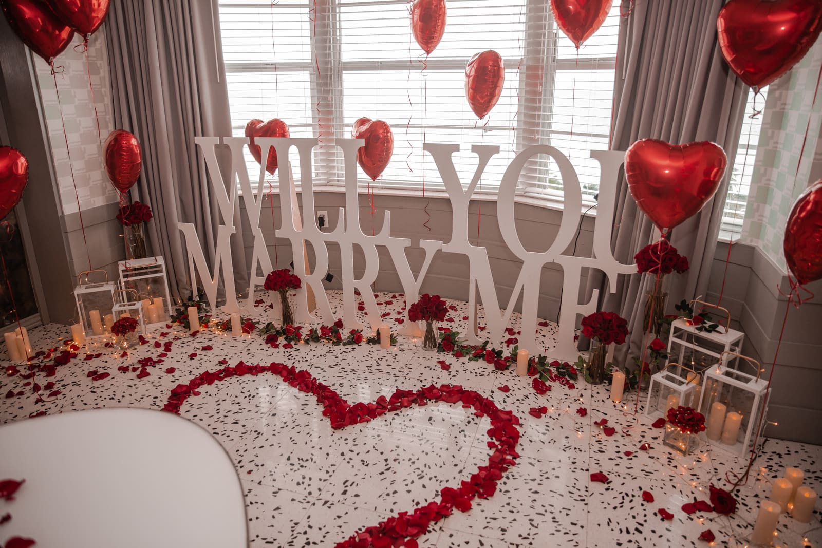 Romantic Room Makeover, proposal setup by Cloud Nine