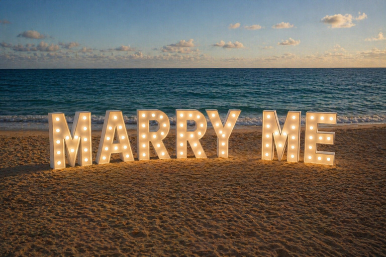 3 Ft Light Up Big Marry Me Letters Only Rental
