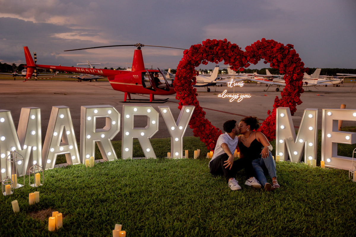 Romantic Helicopter Proposal Monet